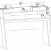 Andifli Skrivebord 59,6x93,4x123,6 Cm Med Oppbevaring