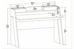 Andifli Skrivebord 59,6x93,4x123,6 Cm Med Oppbevaring
