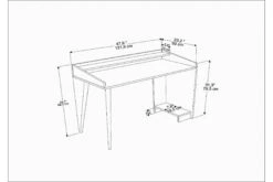 Andifli Skrivebord 59x88,3x121,8 Cm Med Oppbevaring