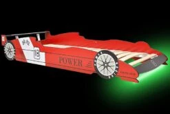 Barnas Racerbilseng Med LED 90x200 Cm Rød