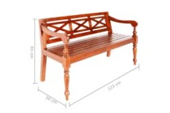 Batavia-benk 123 Cm Heltre Mahogni Mørkebrun
