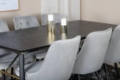 Irunea Spisebord 180 Cm Med 6 Valera Lyx Fløyelsstoler