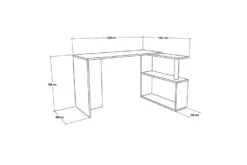 Mossboda Skrivebord 130 Cm Med Oppbevaring 2 Hyller