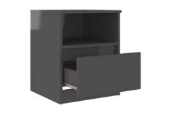 Nattbord Høyglans Grå 40x40x50 Cm Sponplate