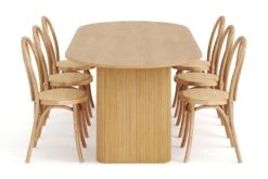 Noira Spisebord 220 Cm Massiv Ek Med 6 Risaberga Spisestoler