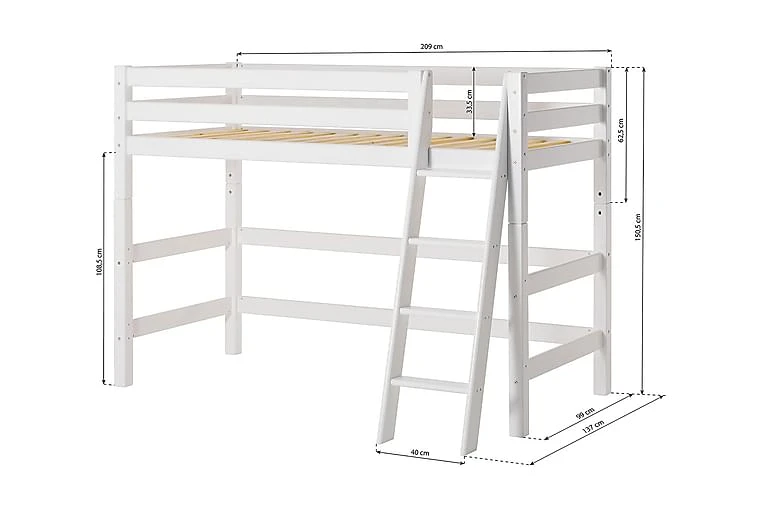 Norrheden Barneseng Med Stige 209x137 Cm - Bilde 4
