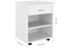 Rulleskap Hvit 46x36x59 Cm Sponplate