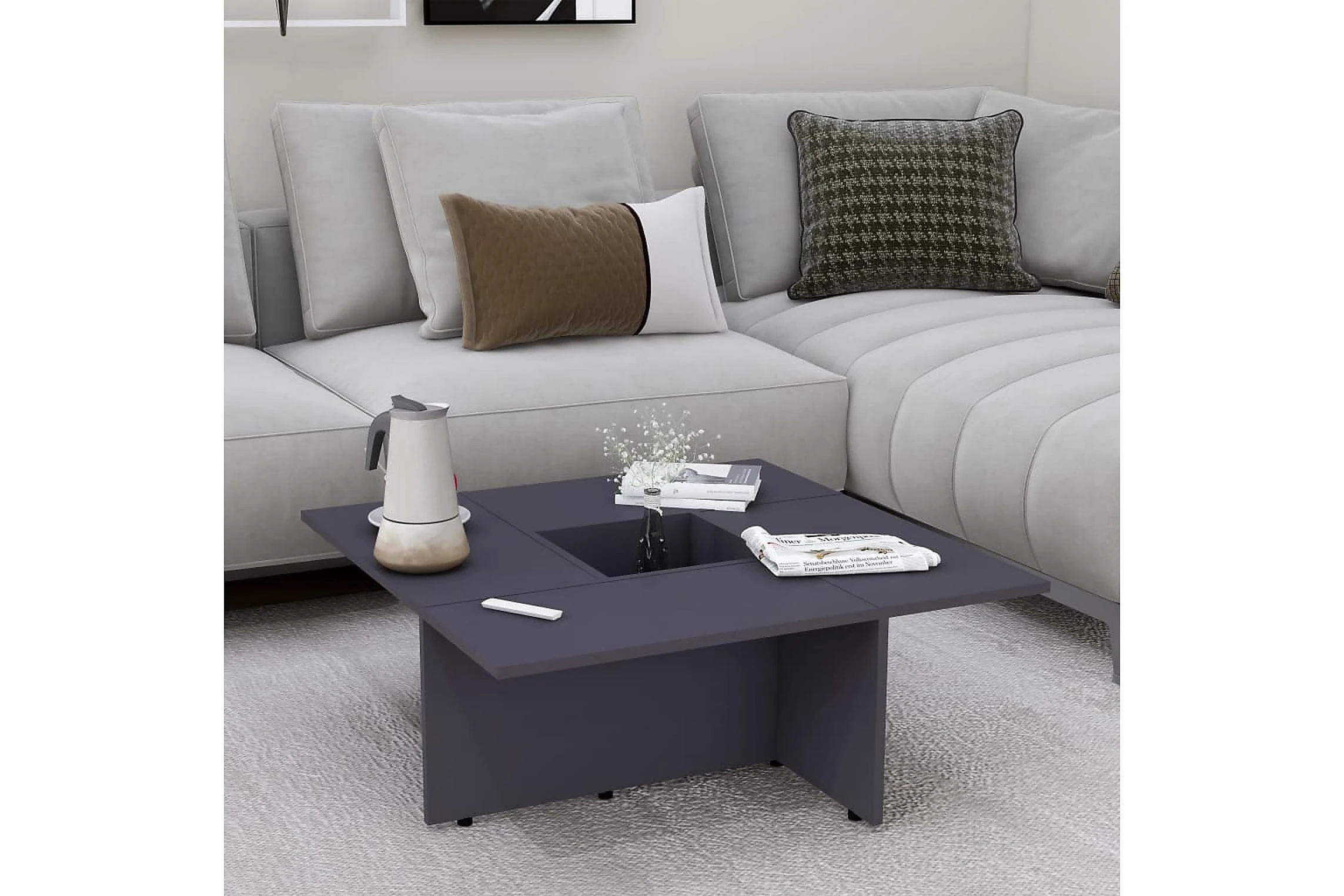 Salongbord GrÄ 79,5x79,5x30 Cm Sponplate - Bilde 4