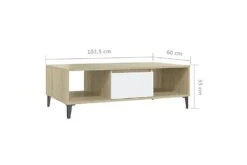 Salongbord Hvit Og Sonoma Eik 103,5x60x35 Cm Sponplate