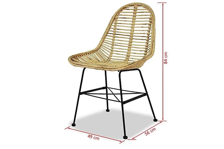 Spisestoler 4 Stk Naturell Rotting - Bilde 8