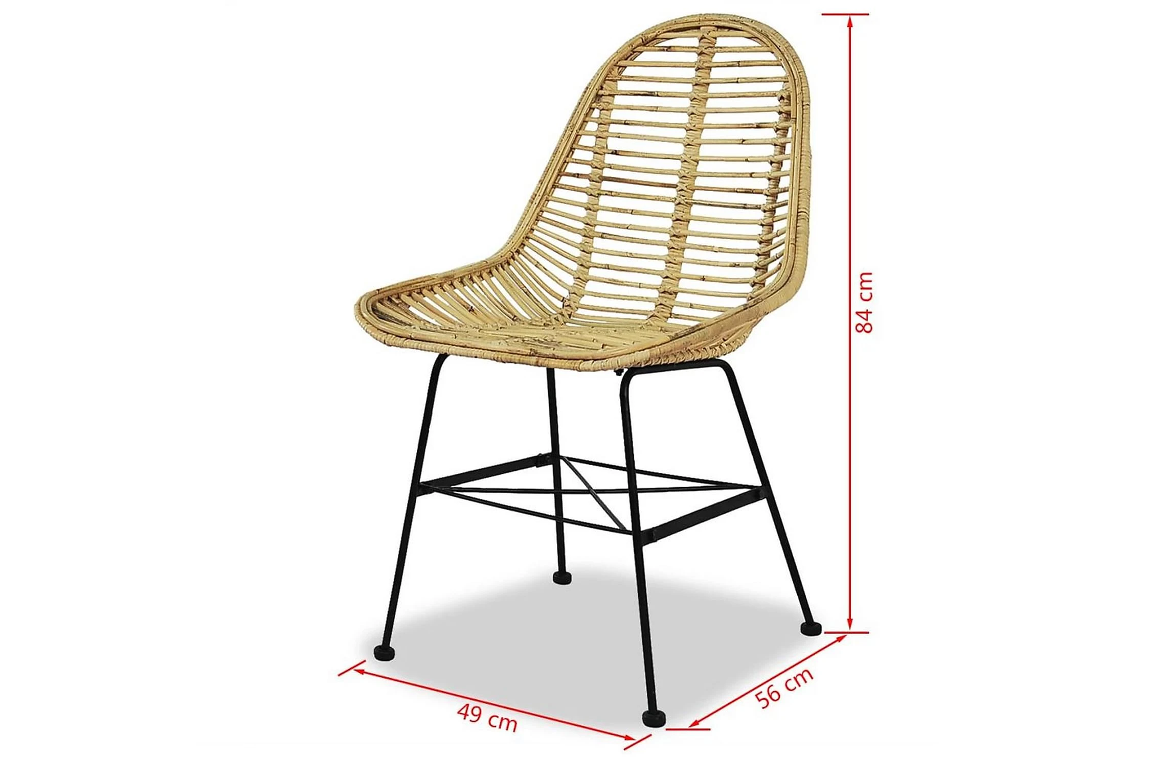 Spisestoler 4 Stk Naturell Rotting - Bilde 5