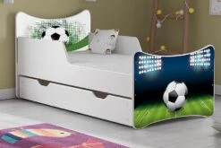 Wiggly Barneseng Med Oppbevaring Fotball Inkl. Madrass